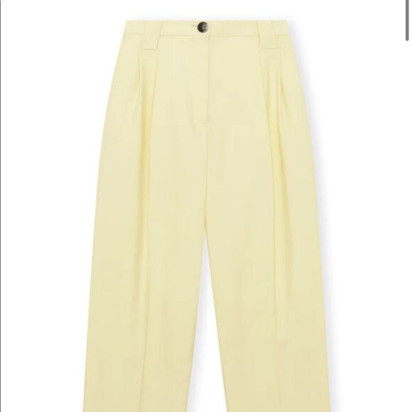 🎀SSENSE Ganni sz 42 yellow trousers new no tags banana - Picture 3 of 11